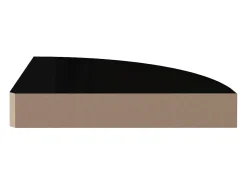 323889 Estante flotante de esquina negro alto brillo 25x25x3,8 cm MDF