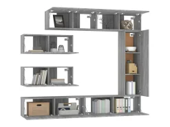 7 pzas Muebles TV madera contrachapada gris Sonoma YOE78606