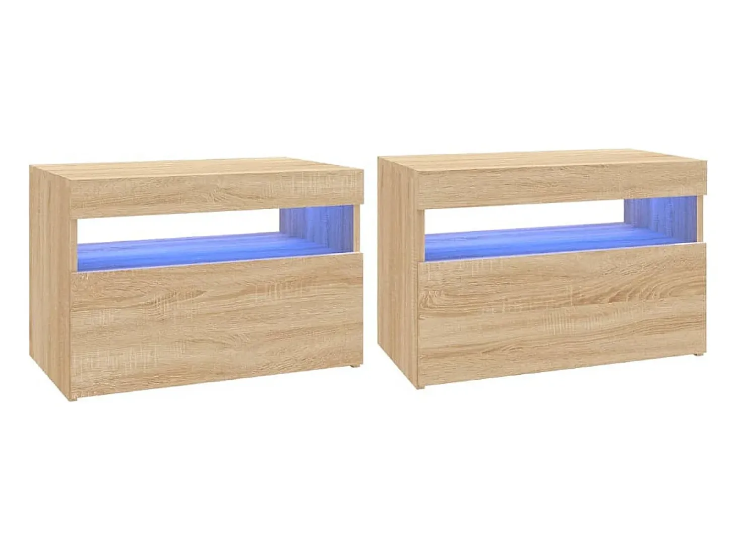 2 uds Muebles TV con luces LED roble Sonoma 60x35x40 cm YOE38552