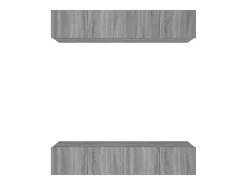 4 uds Muebles TV madera contrachapada gris Sonoma 80x30x30 cm YOE15117