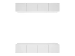 4 uds Muebles TV madera contrachapada blanco 80x30x30 cm YOE16635