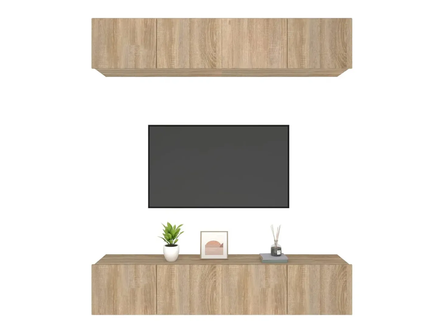 4 uds Muebles TV madera contrachapada roble Sonoma 80x30x30 cm YOE64950