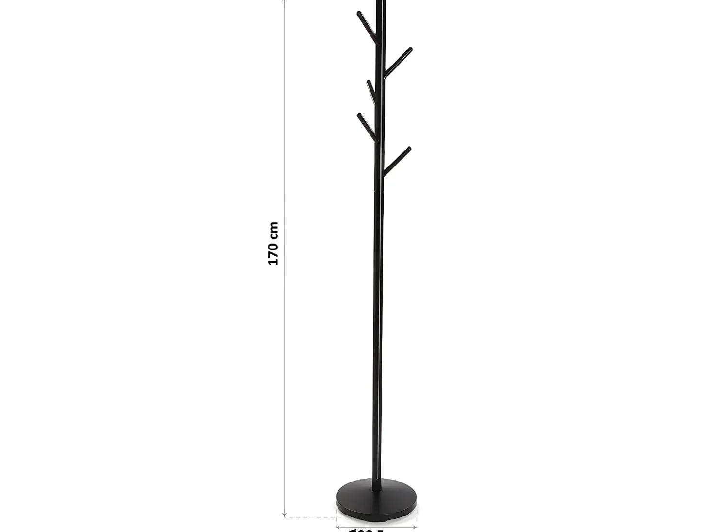 Adelisa Perchero de Pie de Estilo Minimalista, Negro, 170x28,5x28,5cm