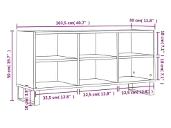 Adolfo Mueble de TV madera de ingeniería blanco brillo 103,5x30x50 cm