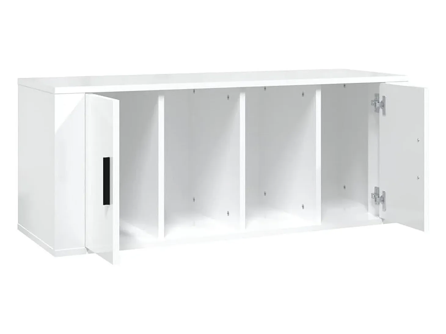 Alfinn Mueble de TV madera contrachapada blanco brillo 100x35x40 cm