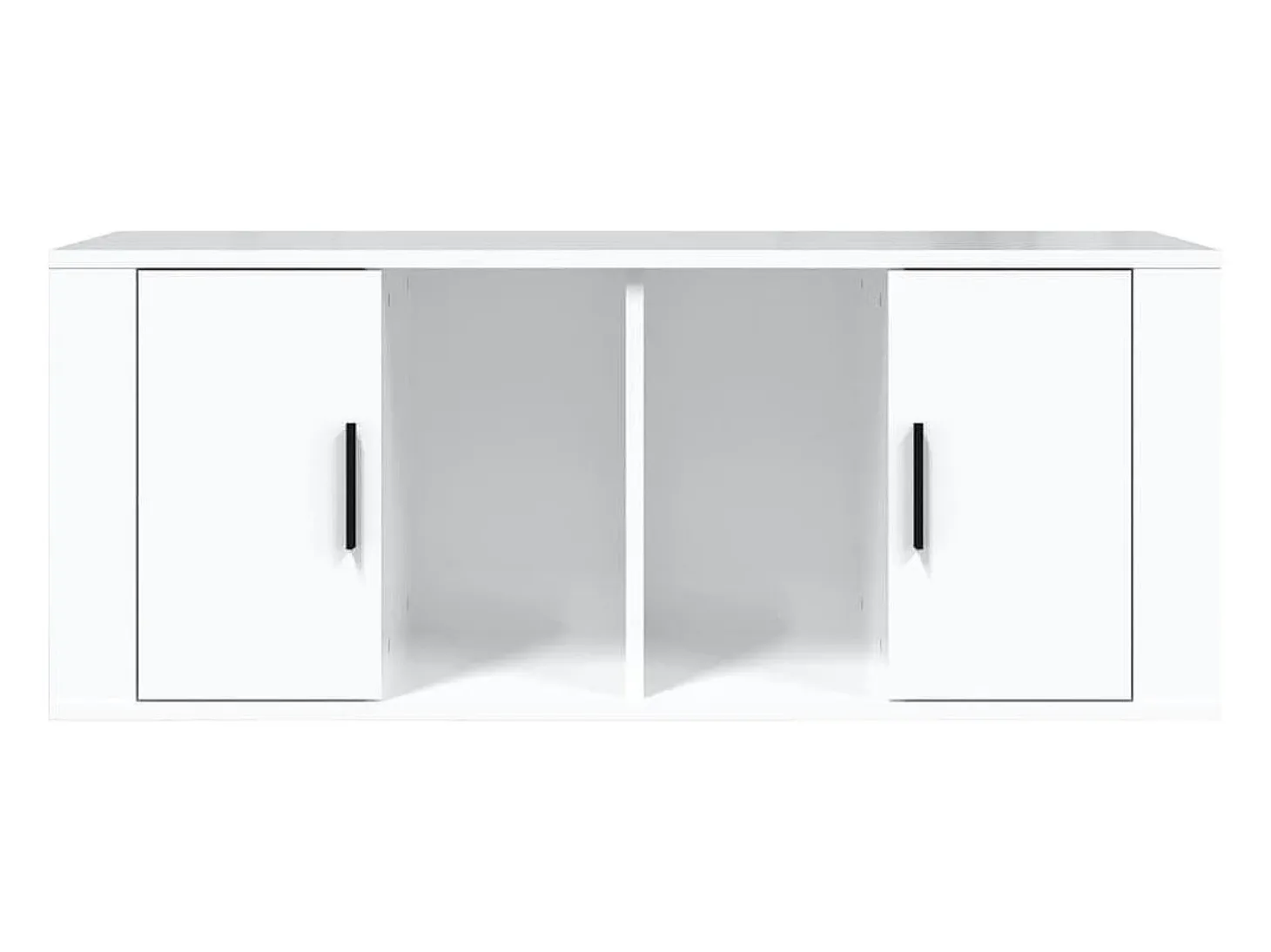 Alfinn Mueble de TV madera contrachapada blanco brillo 100x35x40 cm