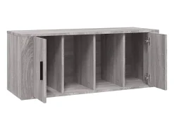 Alfinn Mueble de TV madera contrachapada gris Sonoma 100x35x40 cm