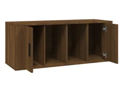 Alfinn Mueble TV madera contrachapada color marrón roble 100x35x40 cm