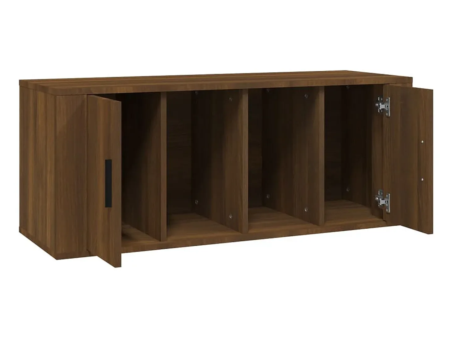 Alfinn Mueble TV madera contrachapada color marrón roble 100x35x40 cm