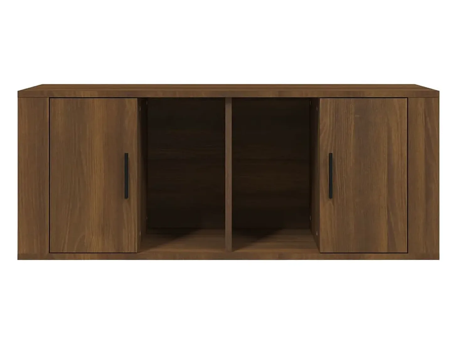 Alfinn Mueble TV madera contrachapada color marrón roble 100x35x40 cm