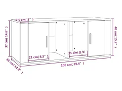 Alfinn Mueble TV madera contrachapada color marrón roble 100x35x40 cm