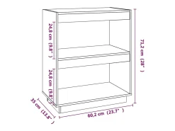 Alisha Estantería madera maciza de pino marrón miel 60x35x71 cm
