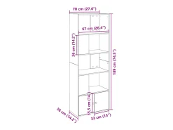 Allentown Estantería madera de ingeniería marrón roble 70x36x189 cm