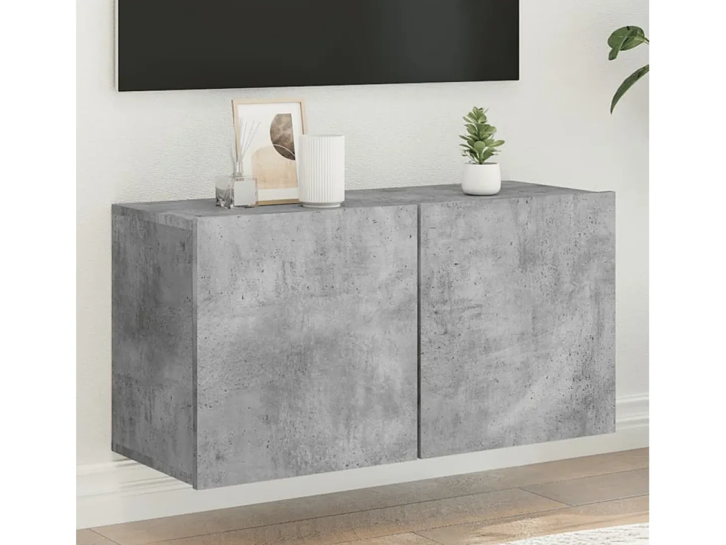 American Canyon Mueble para TV de pared gris hormigón 80x30x41 cm