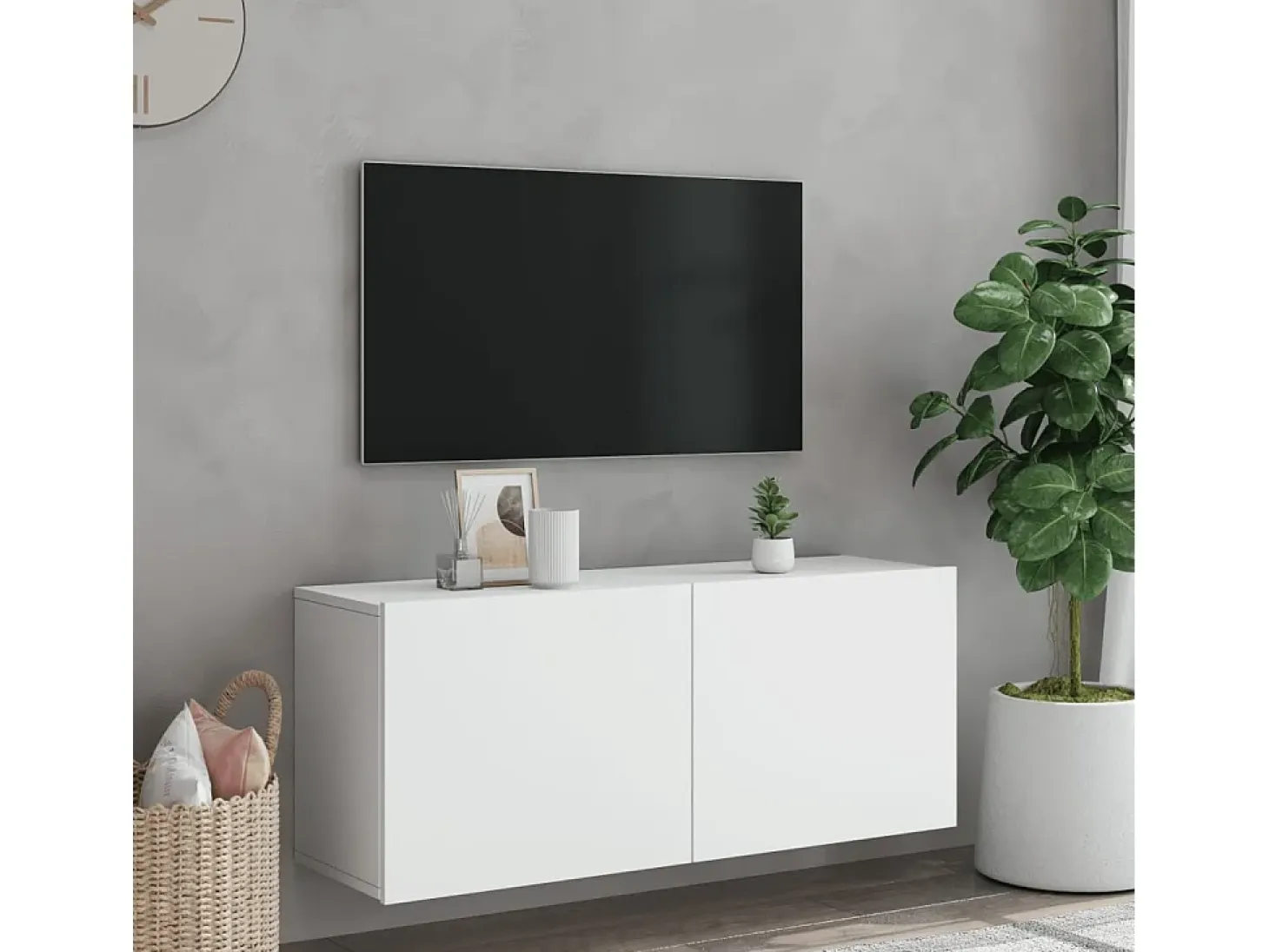 American Canyon Mueble para TV de pared blanco 100x30x41 cm