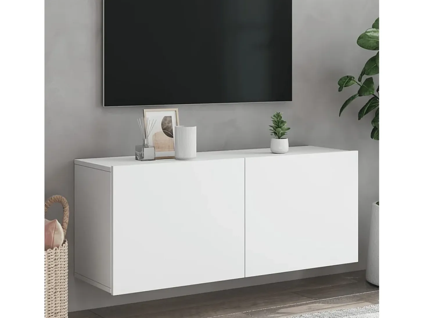 American Canyon Mueble para TV de pared blanco 100x30x41 cm