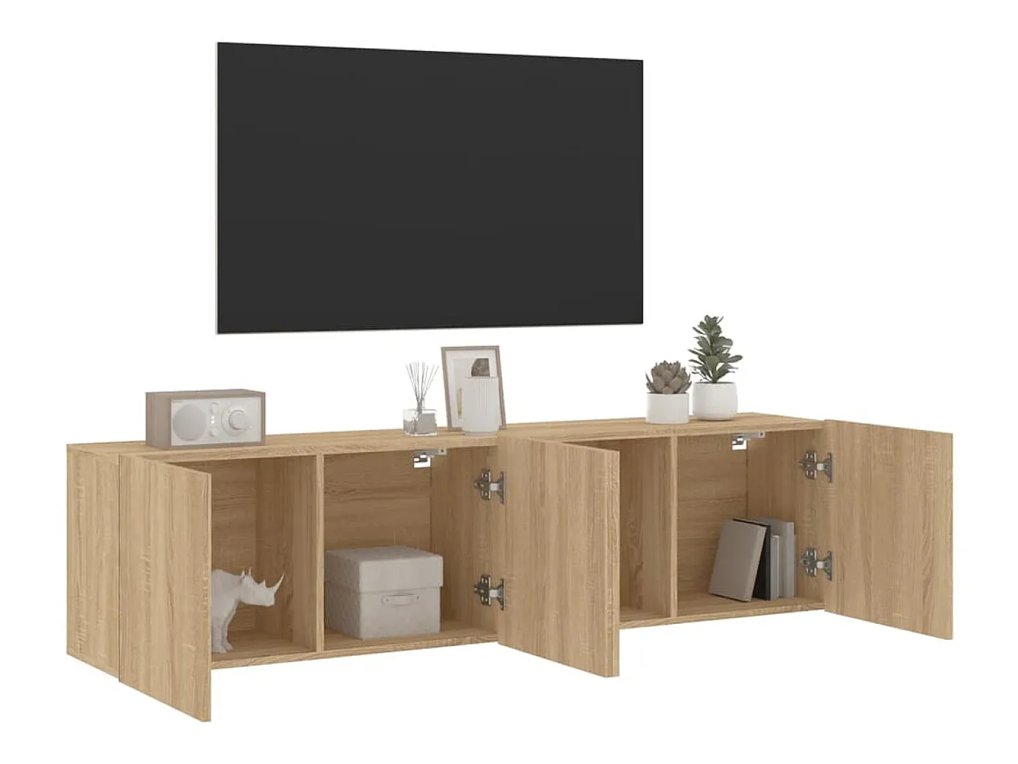 American Canyon Muebles para TV de pared 2 unidades roble Sonoma 80x30x41 cm