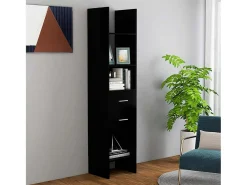 Ammon Estantería de madera contrachapada negro 40x35x180 cm