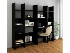 Ammon Estantería de madera contrachapada negro 40x35x180 cm