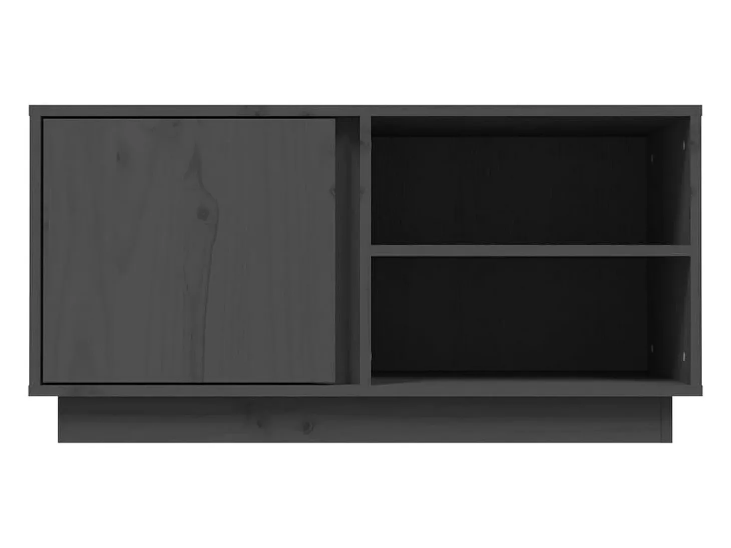 Anne-Suzanne Mueble de TV madera maciza de pino gris 80x35x40,5 cm