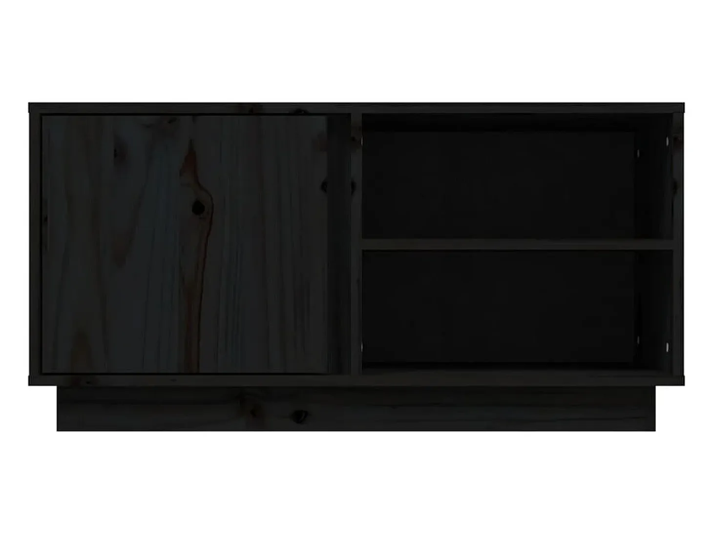 Anne-Suzanne Mueble de TV madera maciza de pino negro 80x35x40,5 cm