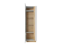 Aparador - 1 puerta - Con LEDs - Blanco brillante y roble - MURARI