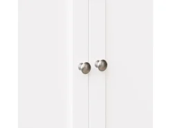 Aparador alto blanco - Aparador con 1 cajón y 5 puertas - Iluminación LED y almacenaje abierto - para cocina y salón