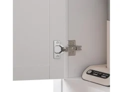 Aparador alto blanco - Aparador con 1 cajón y 5 puertas - Iluminación LED y almacenaje abierto - para cocina y salón