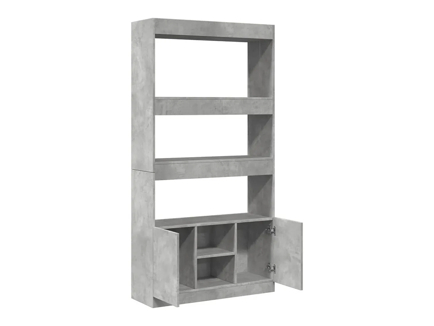 Aparador alto madera de ingeniería gris hormigón 92x33x180 cm