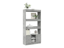 Aparador alto madera de ingeniería gris hormigón 92x33x180 cm