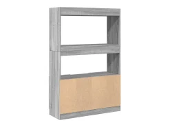 Aparador alto madera de ingeniería gris Sonoma 92x33x140 cm