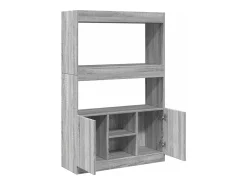 Aparador alto madera de ingeniería gris Sonoma 92x33x140 cm