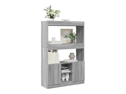 Aparador alto madera de ingeniería gris Sonoma 92x33x140 cm