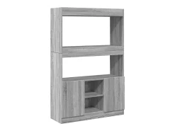 Aparador alto madera de ingeniería gris Sonoma 92x33x140 cm