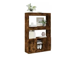 Aparador alto madera de ingeniería roble ahumado 92x33x140 cm