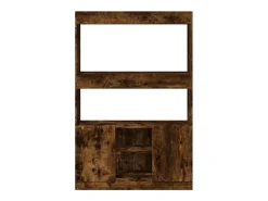 Aparador alto madera de ingeniería roble ahumado 92x33x140 cm
