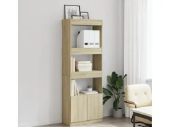 Aparador alto madera de ingeniería roble Sonoma 63x33x180 cm