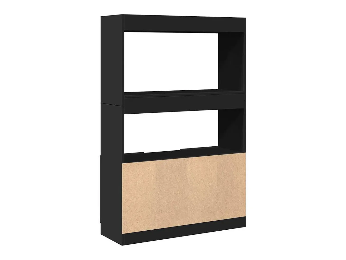 Aparador alto madera de ingeniería negro 92x33x140 cm
