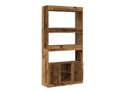 Aparador alto madera ingeniería madera envejecida 92x33x180 cm