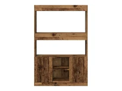 Aparador alto madera ingeniería madera envejecida 92x33x140 cm