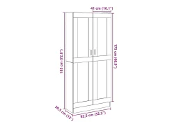 Aparador alto roble craft 82,5x30,5x185 cm madera de ingeniería