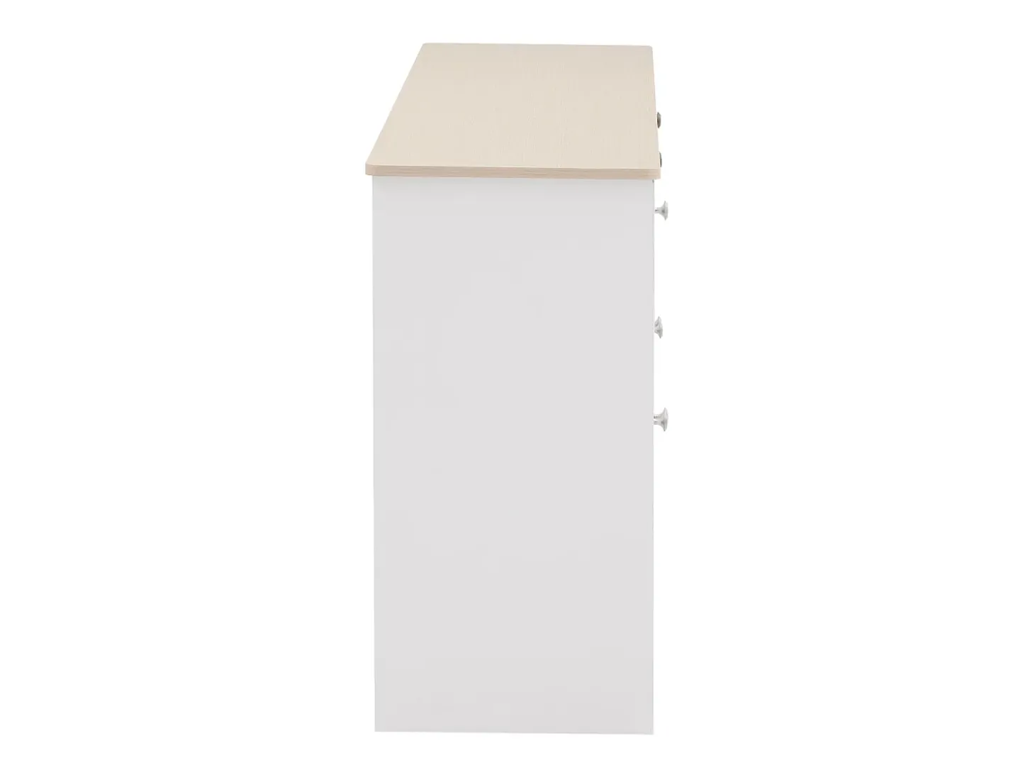 Aparador con veta de madera blanca, mueble de cocina con encimera, 160 x 37 x 75 cm, blanco