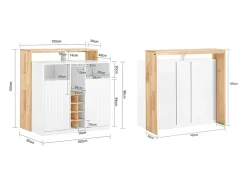 Aparador de Almacenamiento con Encimera Isla de Cocina Múltiple con 2 Puertas 2 Estantes y Soporte para Botellas 105 x 60 x 105 cm Blanco KNL07-WN SoBuy ES