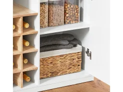 Aparador de Almacenamiento con Encimera Isla de Cocina Múltiple con 2 Puertas 2 Estantes y Soporte para Botellas 105 x 60 x 105 cm Blanco KNL07-WN SoBuy ES