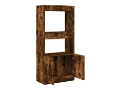 Aparador de madera de ingeniería roble ahumado 63x33x140 cm