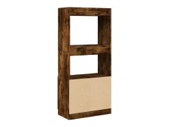 Aparador de madera de ingeniería roble ahumado 63x33x140 cm