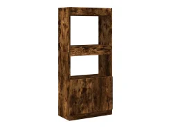 Aparador de madera de ingeniería roble ahumado 63x33x140 cm