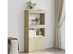 Aparador de madera de ingeniería roble Sonoma 63x33x140 cm