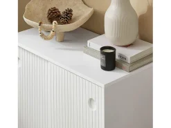 Aparador Entrada Recibidor con Puerta Correderas y Balda Ajustable 70 x 37 x 87 cm Blanco FSB62-W SoBuy ES