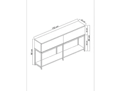 Aparador Lord Antracita Plata 150x30x80 cm